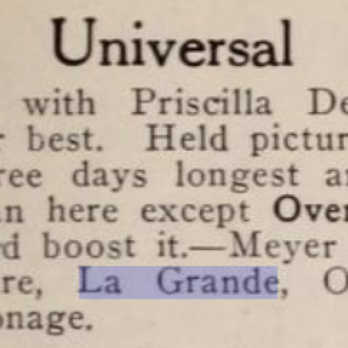 Exhibitor's review of films at the Star, 1922