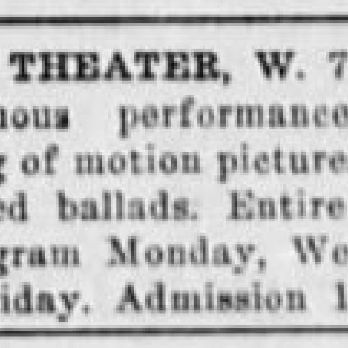 An early ad for the Bijou theater, 1908