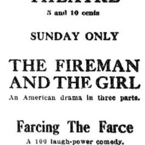 Last ad and program at the Empire, 1915