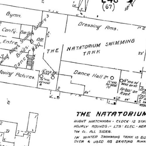 Sanborn Fire Insurance Map of the Natatorium, 1911