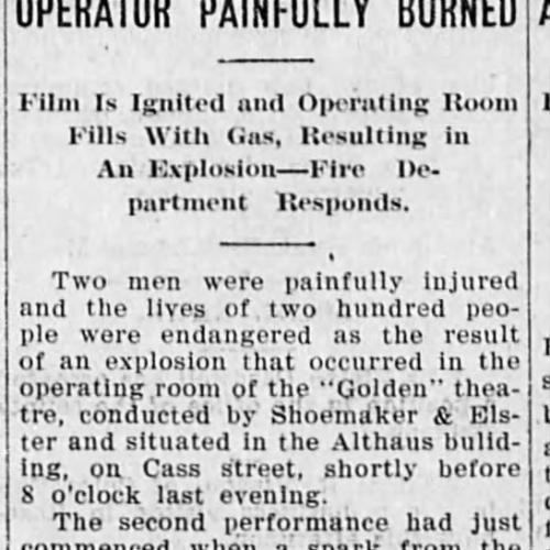 Fire at the Golden theater, 1910