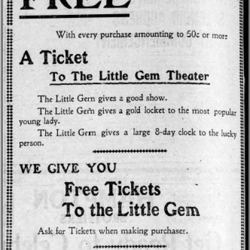Cross-promotion for the Little Gem, 1907