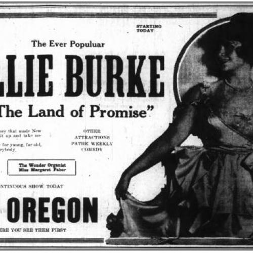Program at the Oregon theater, 1918