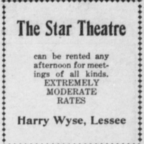 This ad lets potential organizations know that The Star space is available for lease.