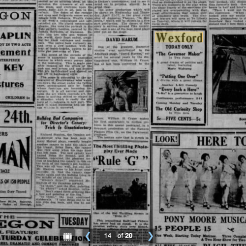 Wexford Theater ad continued, 1913