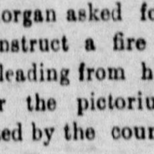 L.C. Morgan requests permission to install a fire escape.