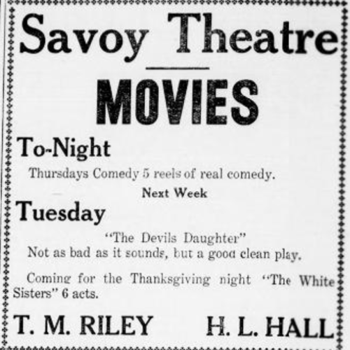 Weekly promotion for the theatre.