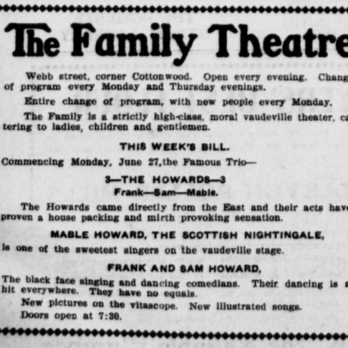 Advertisement for the Family theater.