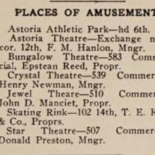 Astoria City Directory 1910