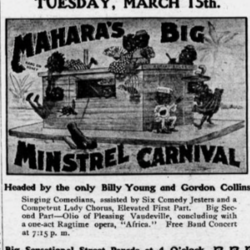 This give insight into the versatility of the building and area, an advertisement for a carnival taking place