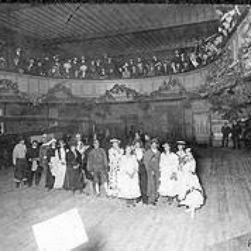This is a picture taken of an event in the Opera House, the horseshoe seating arrangement is very apparent here. 