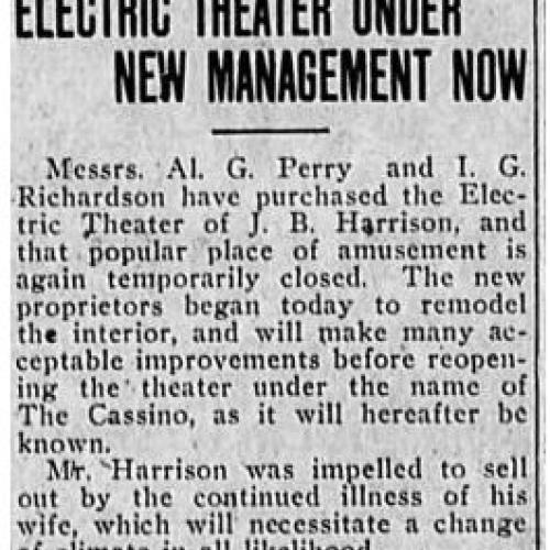 The Electric is bought out and name changed to The Cassino