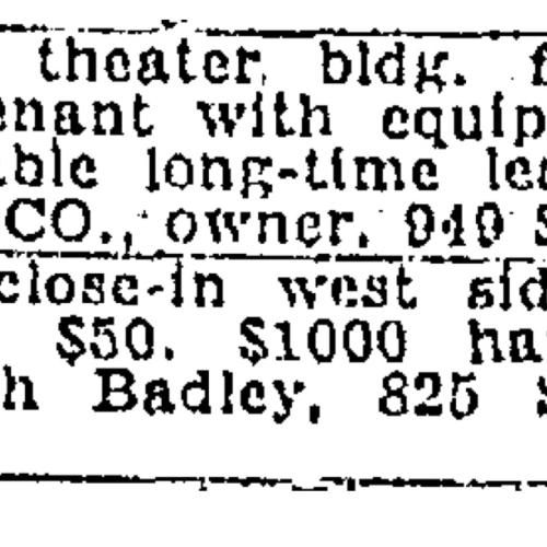 Sunnyside Theater For Sale.