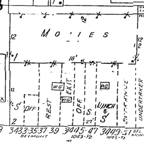 Sanborn Map of Sunnyside Theater.