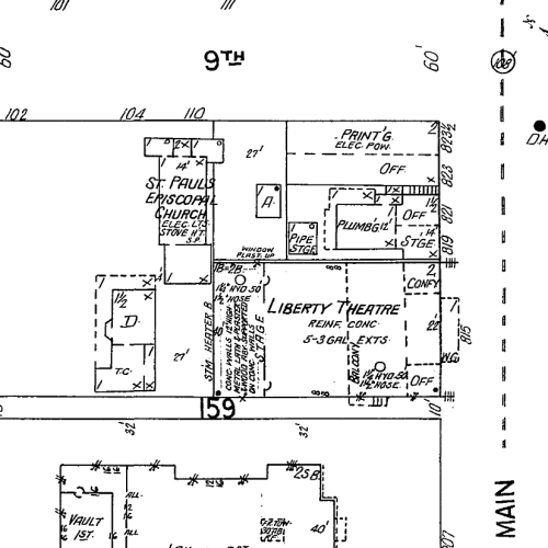 Sanborn insurance map of Liberty Theatre