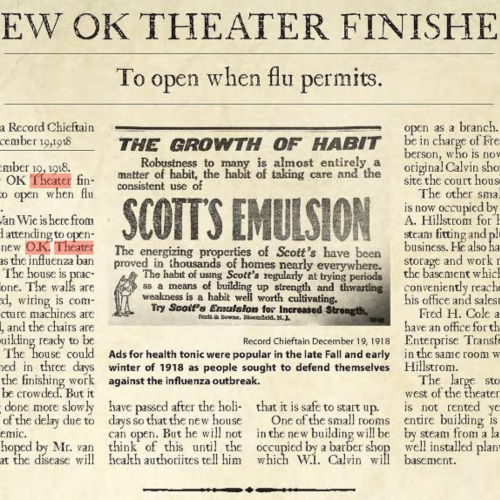 Advertisement of the Opening of the O.K. Theater