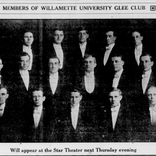 Newspaper advertisement for glee club performance