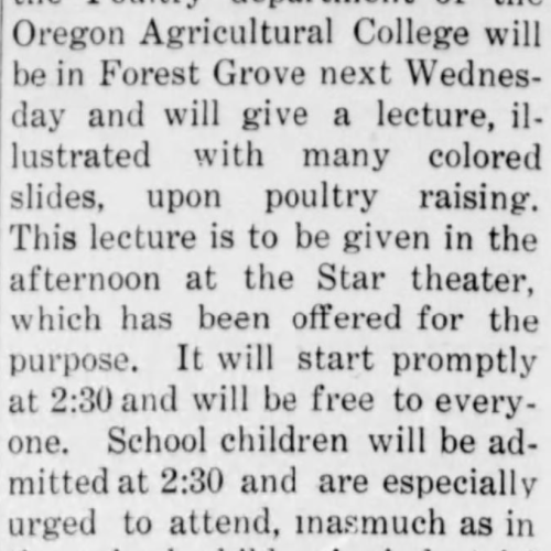 Newpaper add for lecture taught at the Star