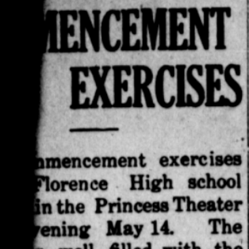 “School Commencement Exercise,” The Siuslaw Pilot, May 19, 1915: 1. Historic Oregon Newspapers.