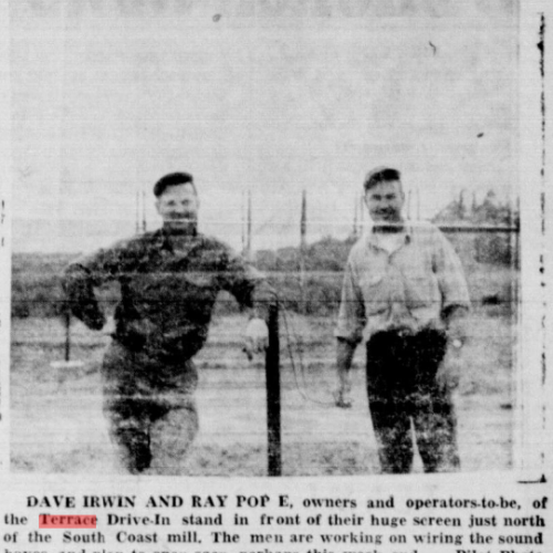 Newspaper clipping of Dave Irwin and Raymond Pope