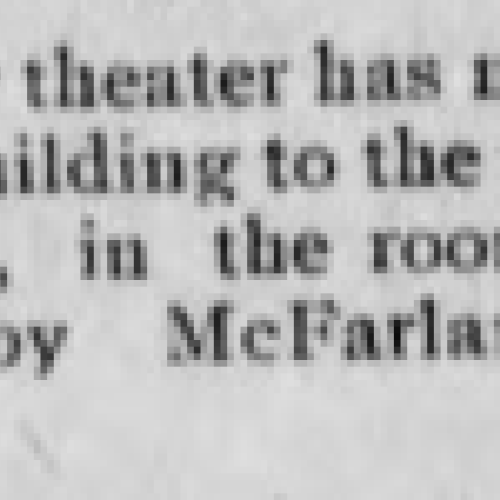 A news item reporting the relocation of the Star Theatre to the Woodward building in Cottage Grove, Oregon, Nov. 1909.