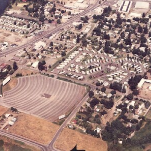An aerial view of the New Eugene Drive-In. Built in 1962