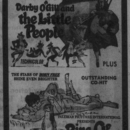 A newspaper clipping from The Register-Guard advertising the Cascade Drive-In Theatre's "Grand Reopening" event in 1970.