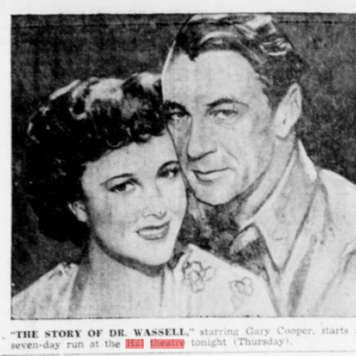 Hill Theatre ad for The Story of Dr. Wassell 