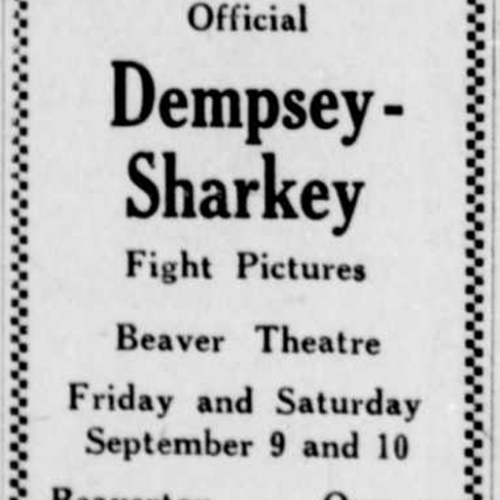 Newspaper Ad-1927 Fight Picture 