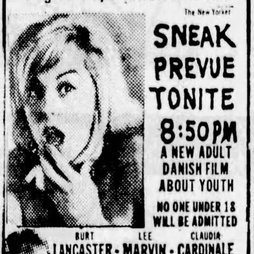 An advertisement featured in the Oregon Daily Journal for "The Professionals", an 18+ Danish film.