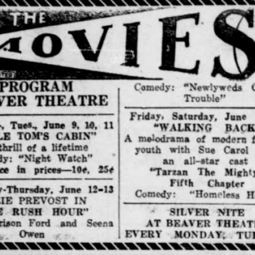 Movie Program For Beaver Theatre