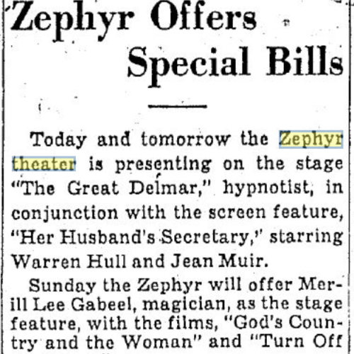 Zephyr Theater Magician