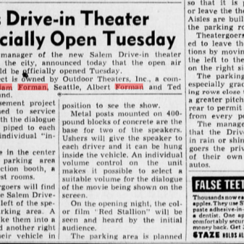 Article describing theatre amenities
