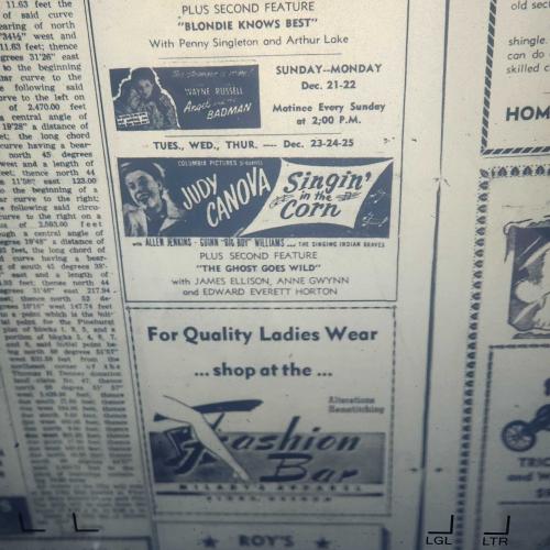 An ad for the theater