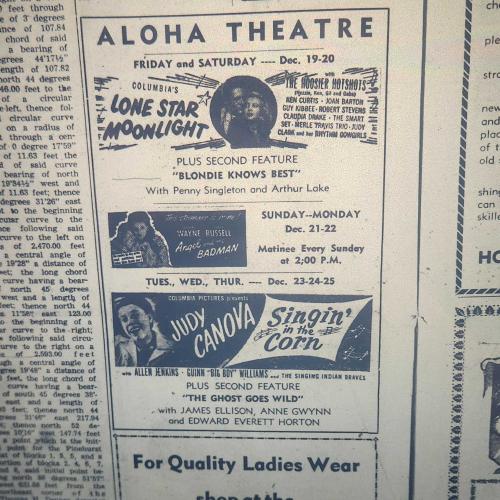 An ad for the theater