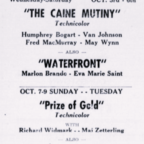 Advertisement, The Brookings-Harbor Pilot, October 4, 1956: 6. Historic Oregon Newspapers.