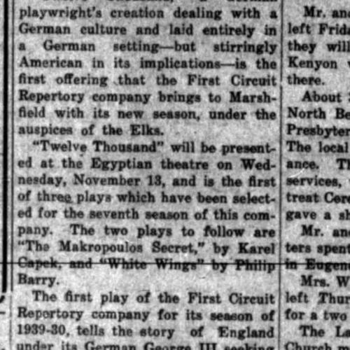 A German play played at The Egyptian Theatre