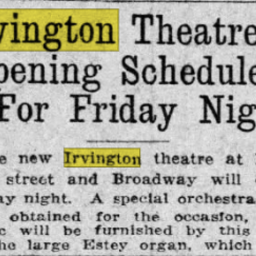 Opening of the Irvington 1924