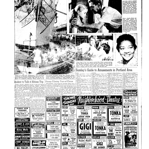 1959 newspaper clipping: Windjammer ad