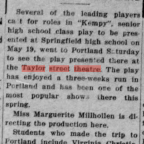 High school actors went to The Taylor Street theater to watch acting on the stage