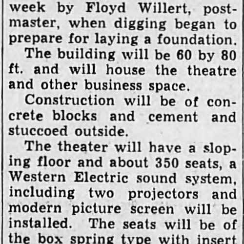 News article about the construction of the Dayton Theatre, April 1948