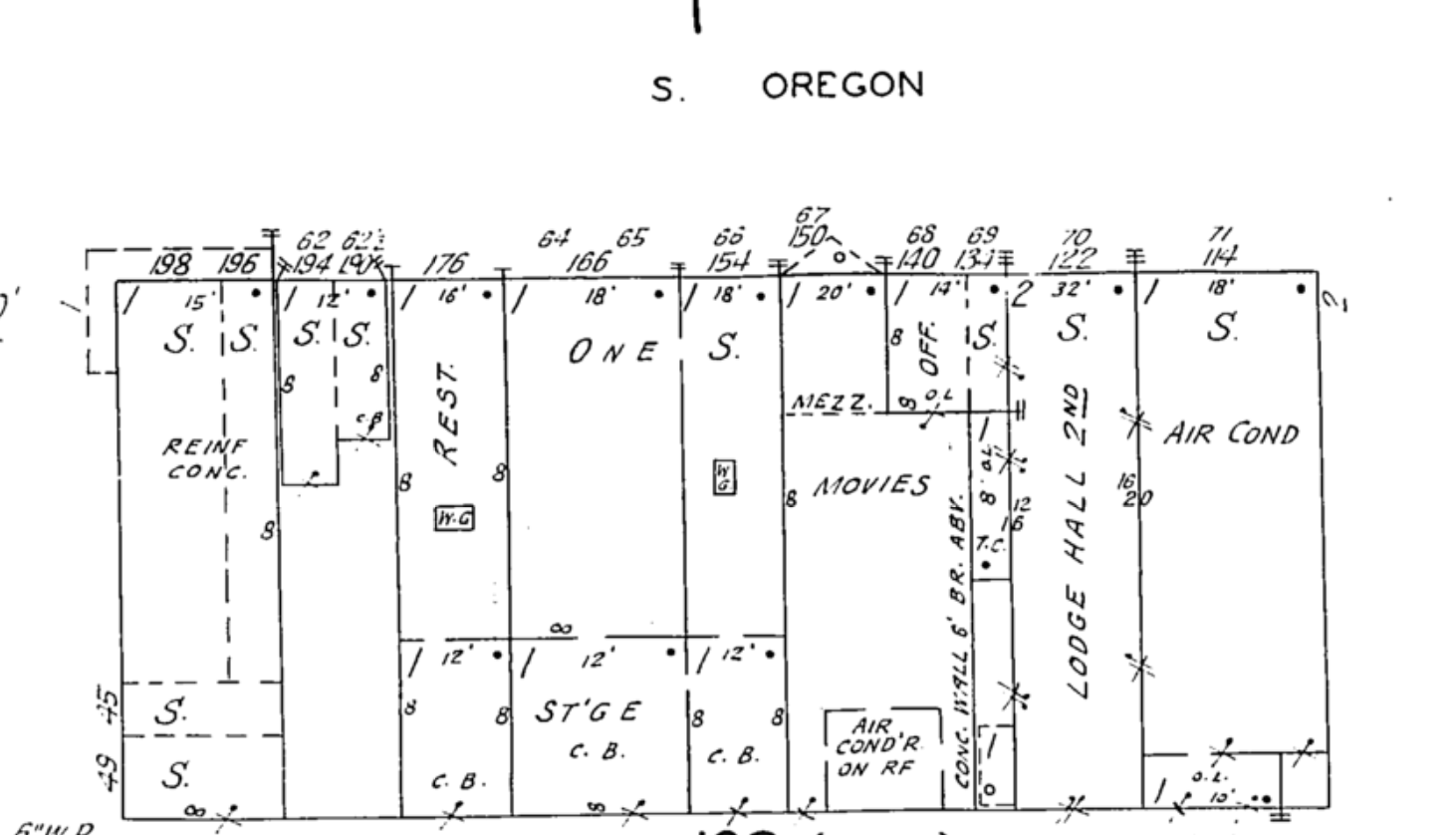 Digital Sanborn Maps, Ontario Oregon 1949, sheet 4, UO Libraries Research Guide.