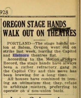Workers' strike at the Elsinore theater
