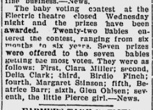 Baby contest at the Electric Theatre, 1909