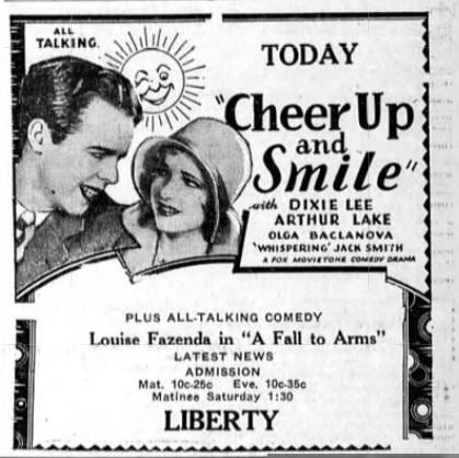 Last ad for the Liberty theater, 1930