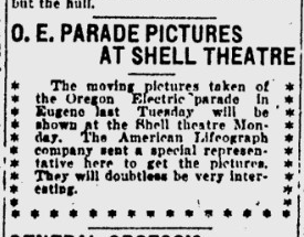 Oregon Electric Parade at the Shell, 1912