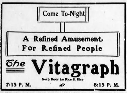 Vitagraph theater ad, 1907