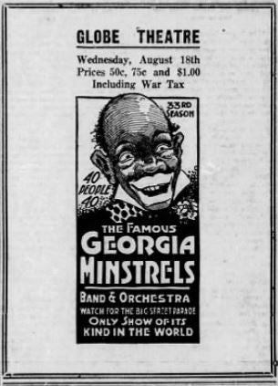 Globe theater ad, 1920
