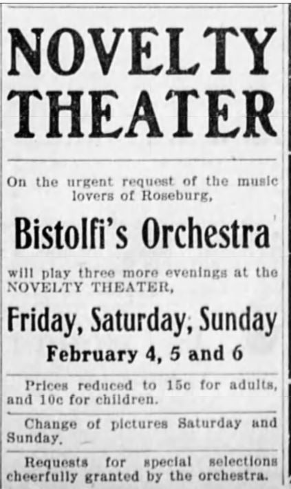 Orchestra at the Novelty theater, 1910
