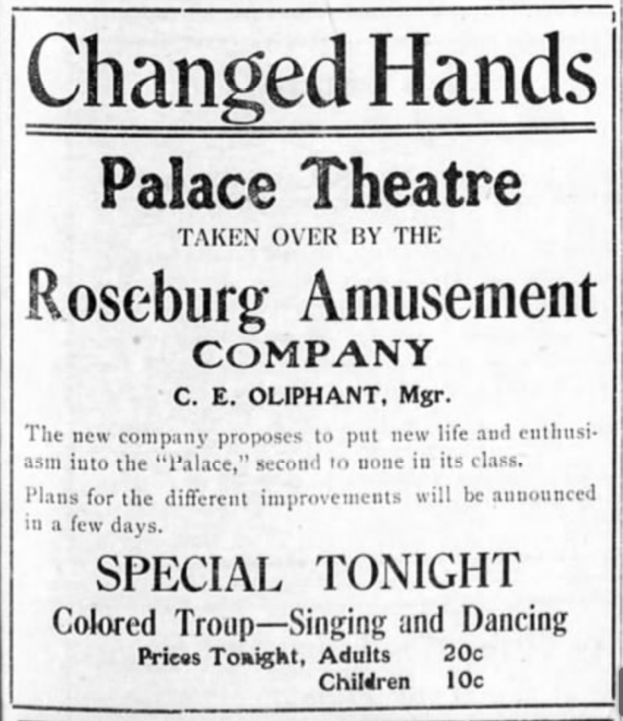 Ownership of the Palace theater, 1911